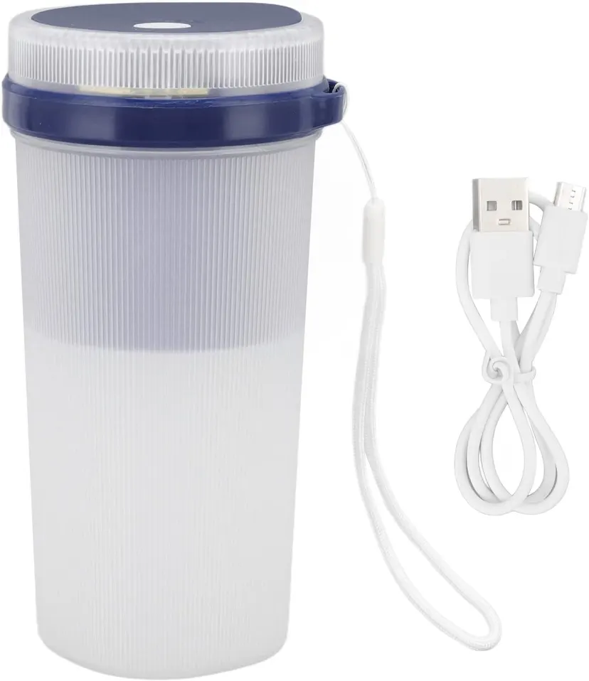 Portable Mini Juicer with Safety Lock with 6 Leaf Knife and Blue Light Waterproof Display for Home, USB Charging, Electric Rechargeable Juice Cup