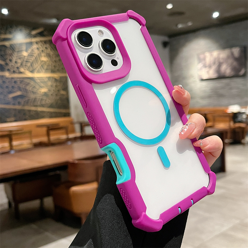 HODON Luxury Armor Hybrid Shockproof Bumper Phone Case For iPhone 16 15 14 13 12 Pro Max Plus 11 Cases For Magsafe Clear Magnetic Wireless Charge Cover