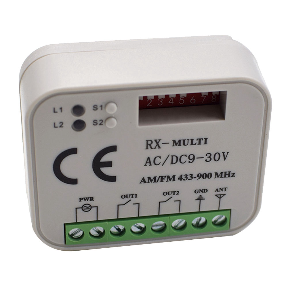 Garage Door Remote Control Receiver 2 Channel Controller Switch Receiver RX Multi Frequency 433-900MHz Receiver Smart Remote Receiver
