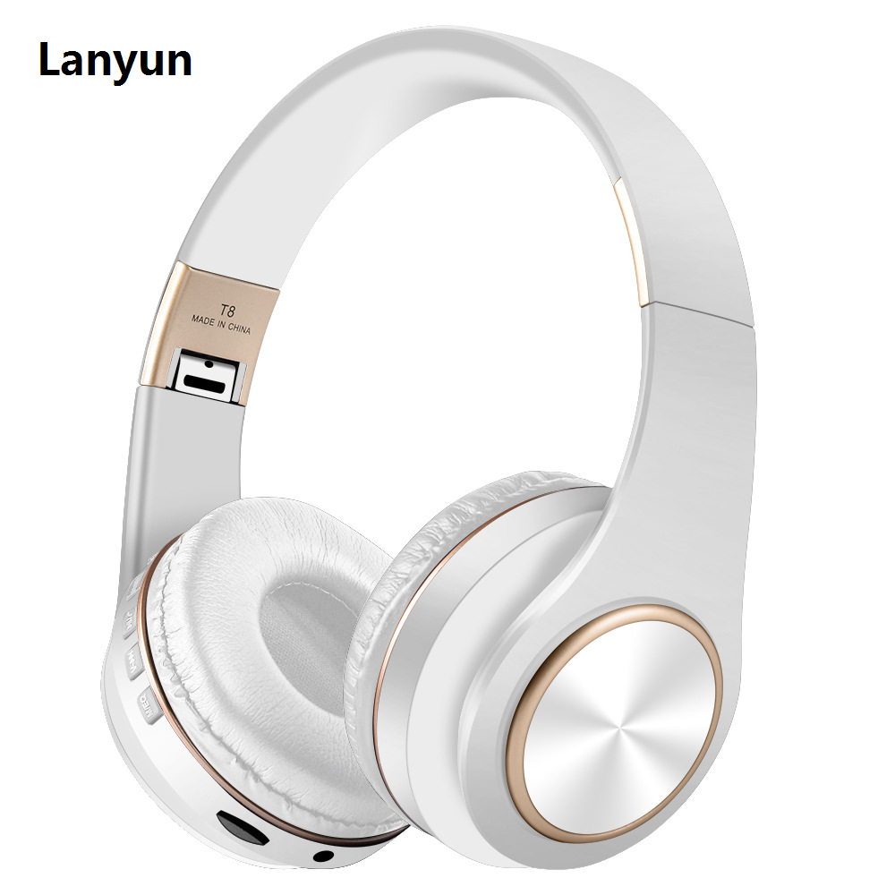 Lanyun T8 Noise Canceling Headphones Blutooth Game Earphone Bluetooth Earbuds Luxury Foldable MP3 Gaming Headset Gamer Girl Wireless Headphone
