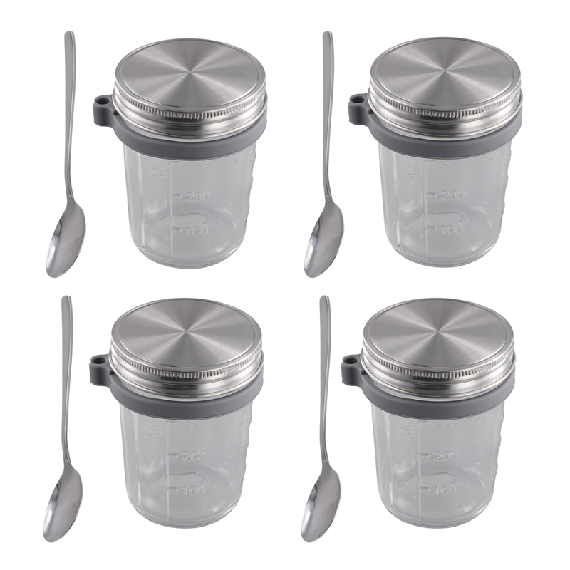 Jars for Overnight Oats 4 Pack 350ml Overnight Oats Jar