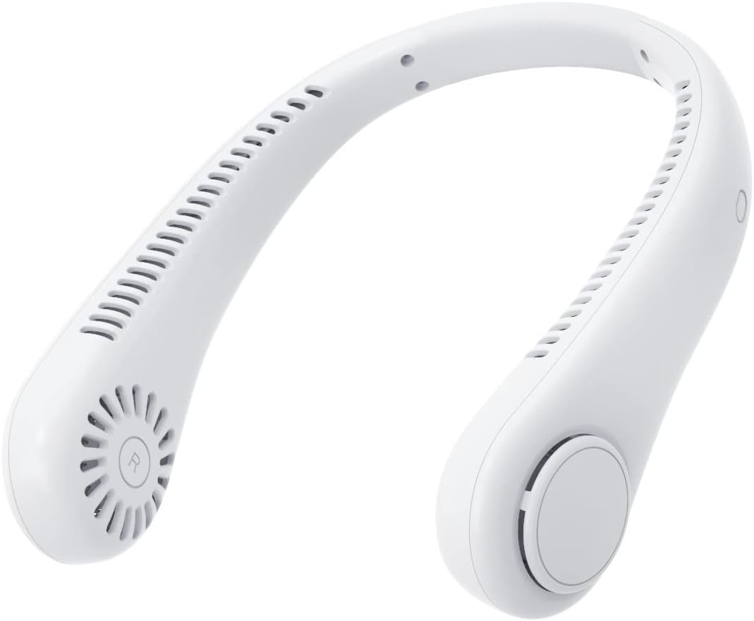 Vaneless hanging neck fan, wearable cooling fan with 360 ° air outlet, portable hanging