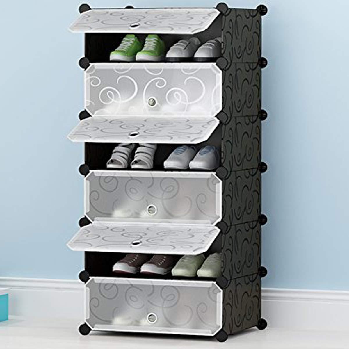 Original Diy Portable Shoe Rack Storage Organiser Cabinet 6 Cube Shoe Wardrobe