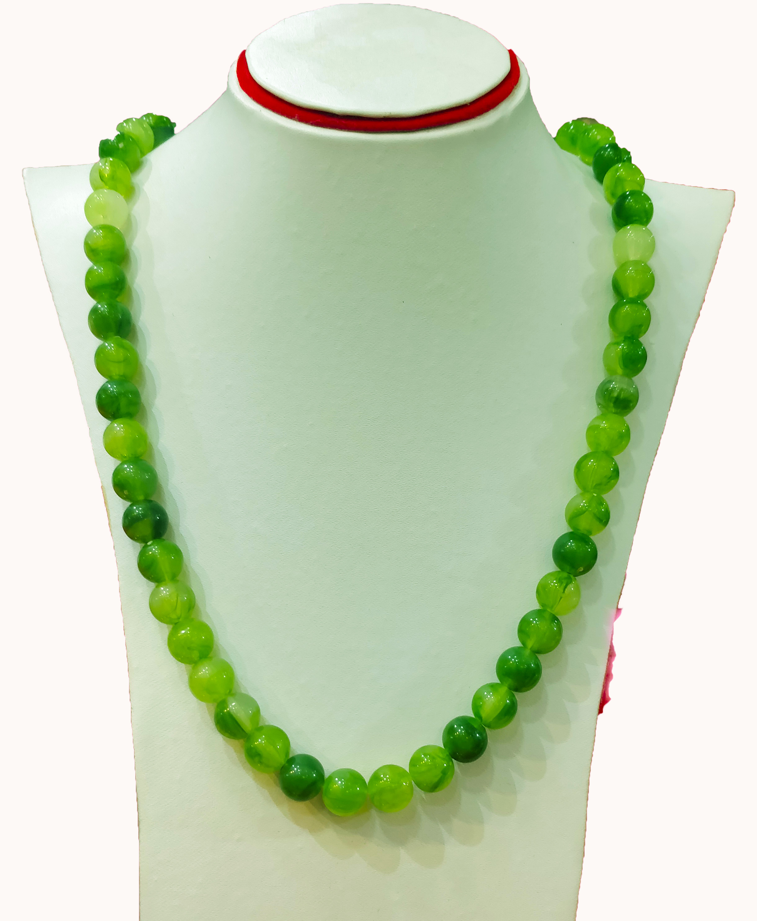 Green Crystal Ball Mala For Women
