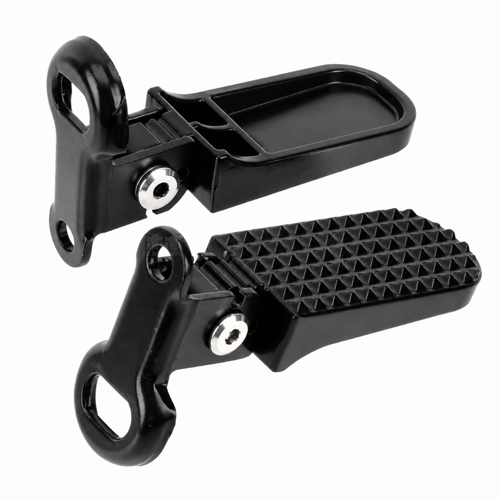 1 Pair Durable Non-Slip Bike Foot Pegs Aluminium Alloy Foldable Bicycle Footrests Heavy Duty Black Bike Rear Pedals E-Bike Use