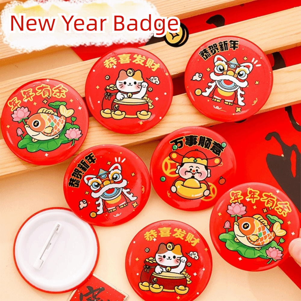 Cartoon Style Cute Design Spring Festival Brooch High Beauty Colorful Brooch Decoration Badge Mini New Year's Badge Children Party