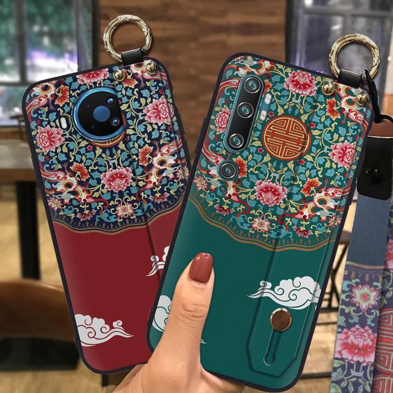 Fashion Design Waterproof Phone Case For ZTE Nubia Focus2 5G Chinese style Kickstand Durable Phone Holder Wrist Strap
