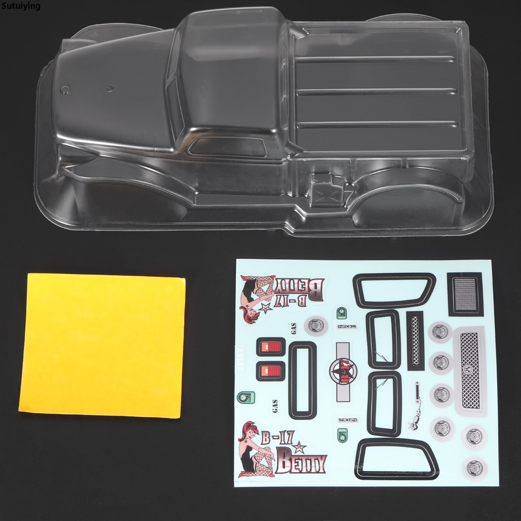 Sutuiying Axial 1/24 SCX24 Clear Body SCX24 Plastic Clear Body Shell Fashion Unpainted RC Crawler Car Truck Model Upgrade DIY Parts