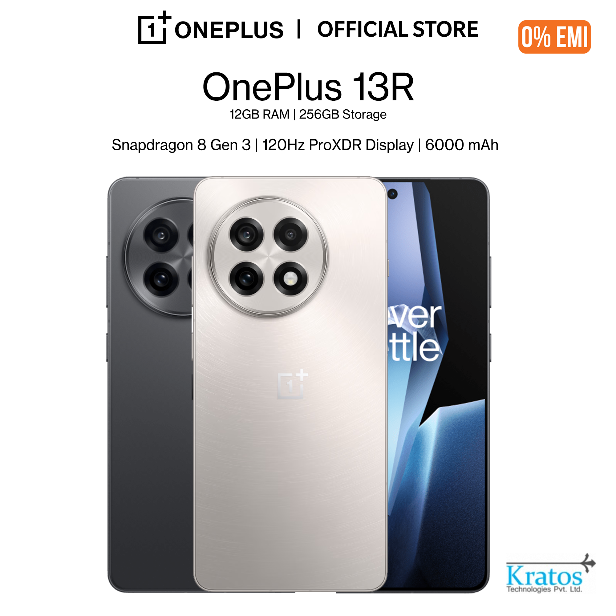 OnePlus 13R 5G | 12GB RAM, 256GB Storage | 6000mAh Battery Capacity |Snapdragon 8 Gen 3 Processor | Aqua Touch