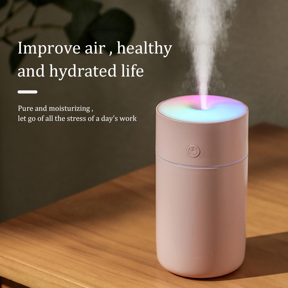 Portable Mini Air Cooler USB Fan And Mist Humidifier With LED Light And Timer