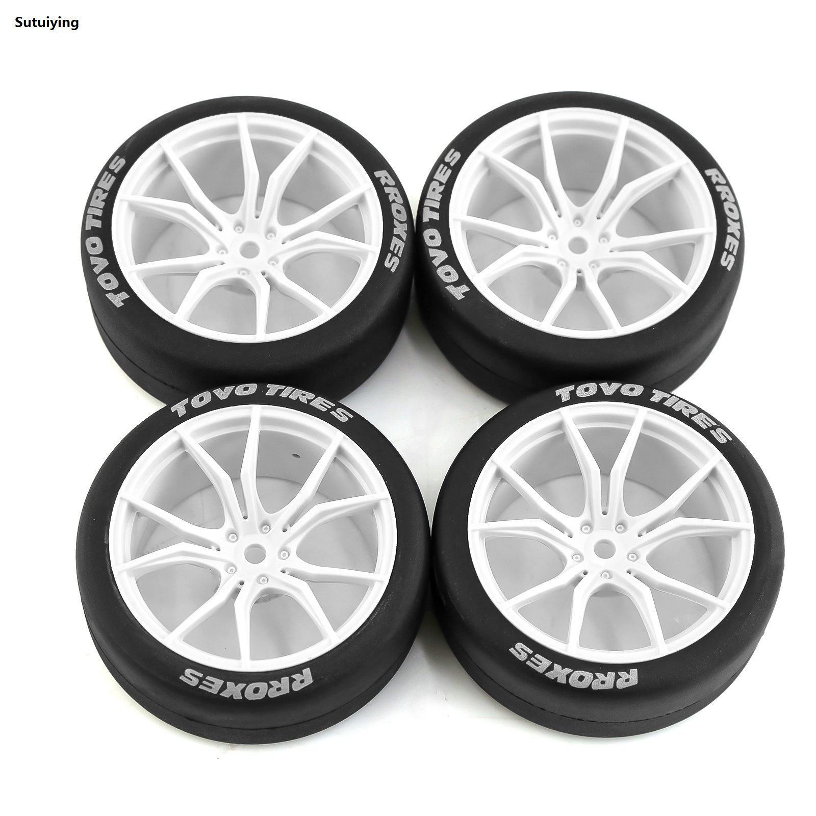 Sutuiying RC Drift Tires and Plastic Wheels Rims Rally Racing Tyres 12mm Hex 2025 New for 1:10 Scale On Road Touring Street Car Tamiya HPI KYOSHO