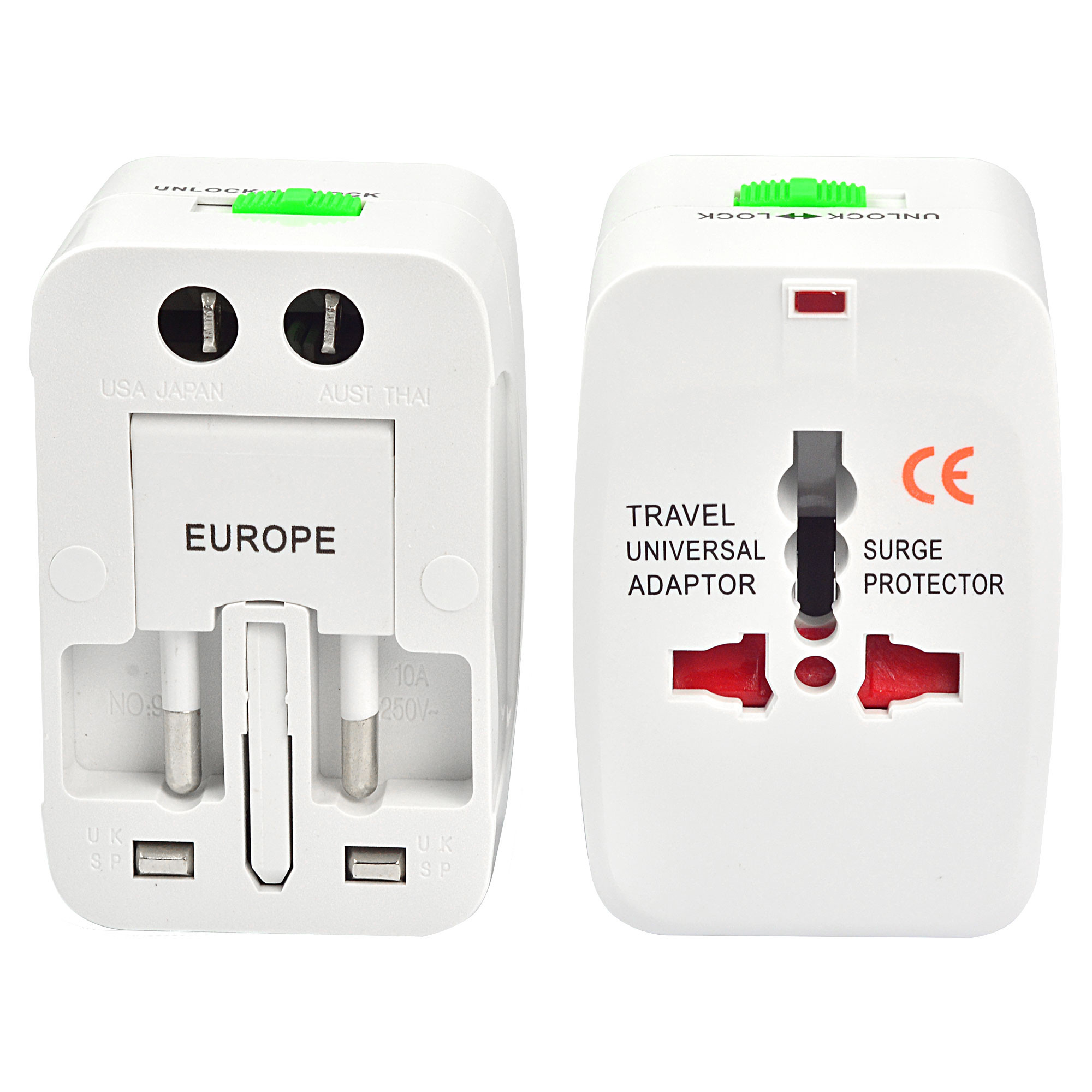Universal Travel AC Adapter with Travel Pouch - All-in-One International Plug with AU, US, EU Converter | Compatible with 150+ Countries