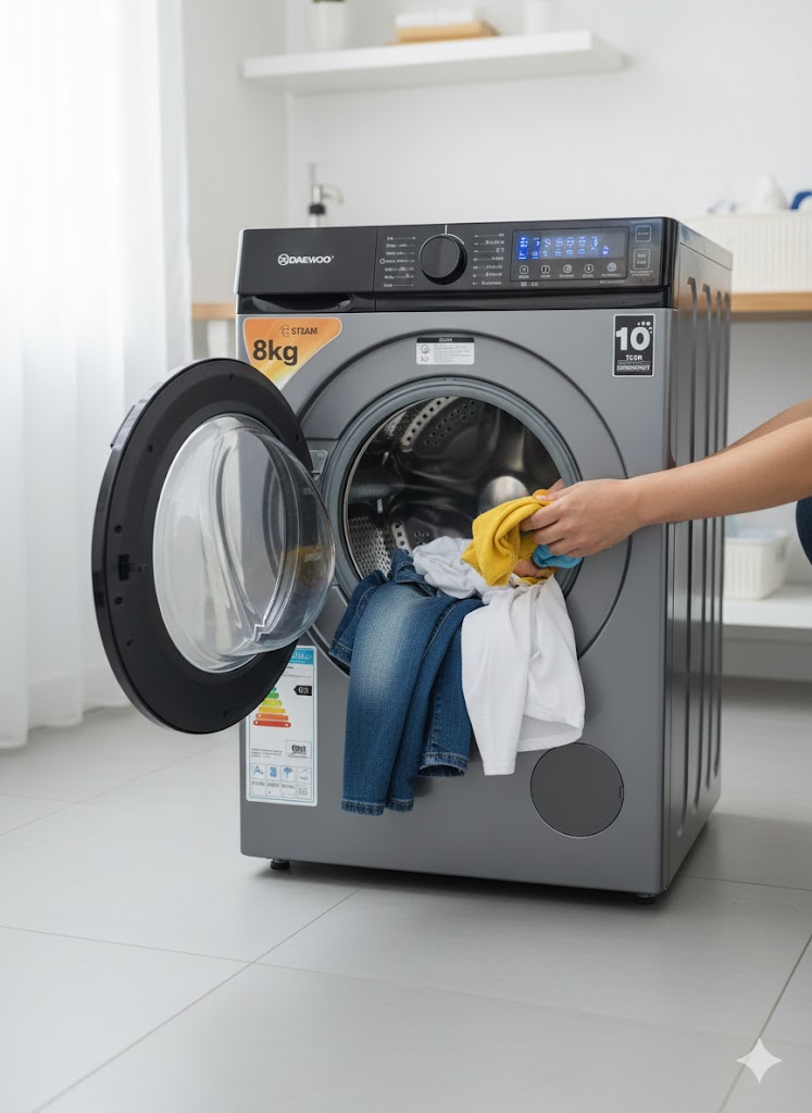 Daewoo 8Kg BLDC Inverter Washing Machine A+++ 1400 RPM Full Automatic 16 Programs