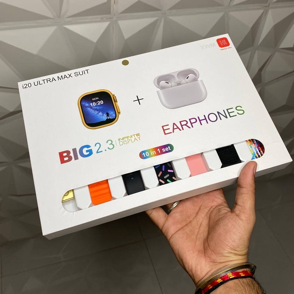 Linman HiWatch i20 Ultra Max 49MM Smart Watch and Airpods Pro Deluxe Set for N ext-Level Productivity and Unmatched Entertainment On-the-Go, Smartwatch