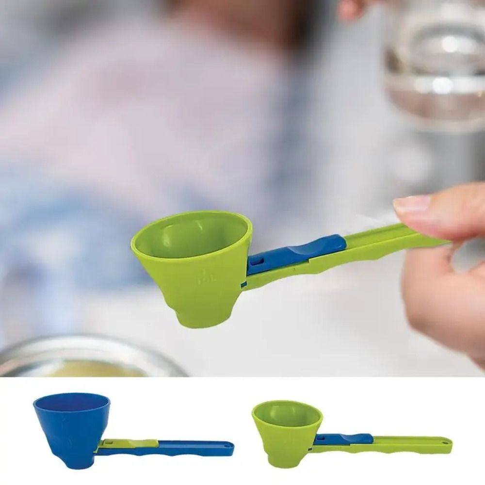 Funnel Spoon Flling Coffee Scoop Funnel Reusable 2 in 1 Sliding Design Protein Powder Scoop Plastic Sliding Scoop Funnel Kitchen Gadgets
