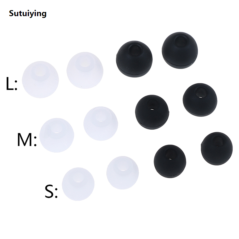 Sutuiying 6 Pairs/2*(S+M+L) Durable And Soft Silicone Universal Portable In-ear Earphone Headphoe Earbuds Silicone