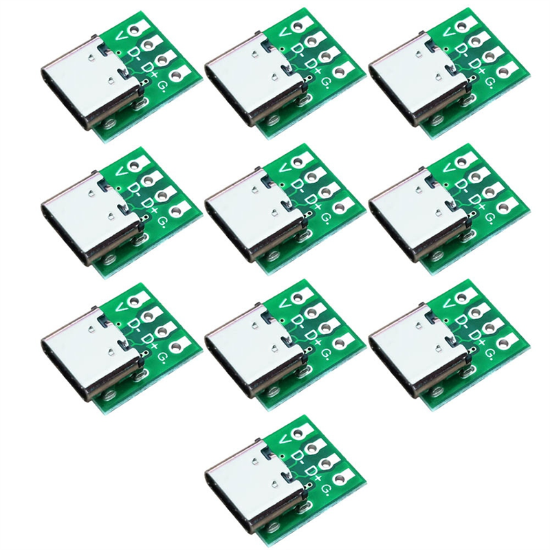 OUMERY 10 PCS TYPE-C USB3.1 16 Pin Female to 2.54mm Type C Connector 16P Adapter Test PCB Board Plate Socket for Data Transfer