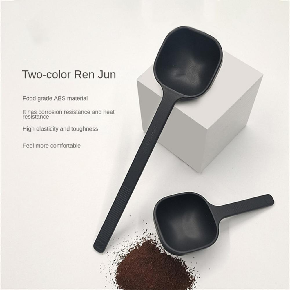 New Dual-purpose Coffee Measuring Spoon Black Long Coffee Bean Dosing Spoon Handheld Press Powder Spoon Coffee Lovers