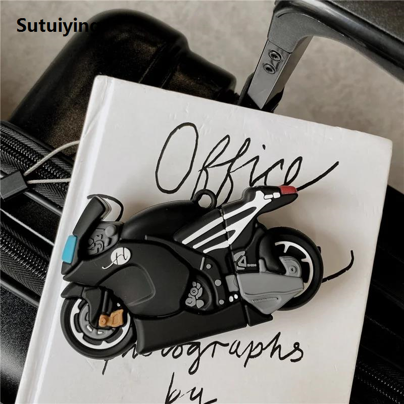 HOT Anrushide 3D Motorcycle Silicone Soft Race Motor Earphone Case for Apple Airpods Luxury 1 2 3 Cases Wireless Bluetooth headset For air pods Pro