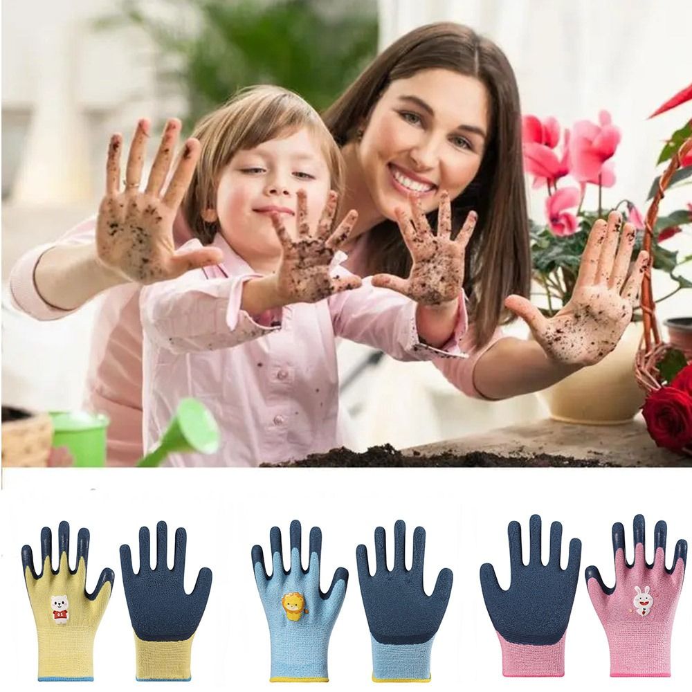 Cute Waterproof Children Protective Glove Non-Slip Breathable Kids Gardening Glove Durable Animal Pattern Garden Glove Garden Supplies