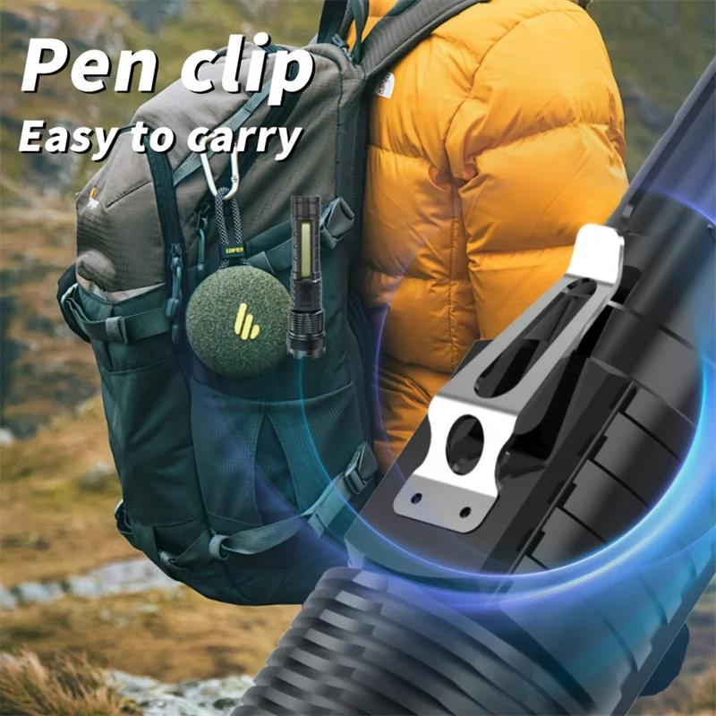 Hot Selling High Power XHP50 Led Flashlights Strong Tactical Torch With Pen Clip 6 Modes Rechargeable Camping Fishing Emergency Zoom Lantern