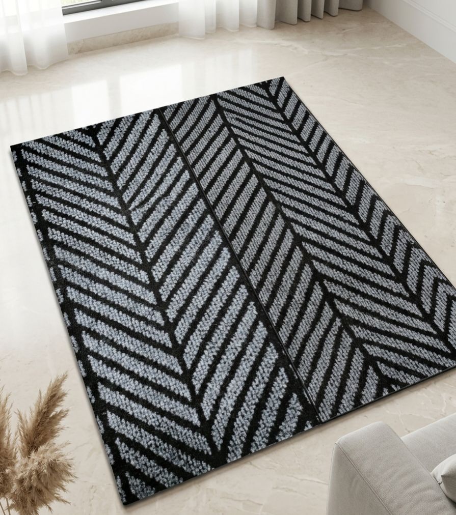 1 Piece of Resilient Front Door Mats / Doormat Mat Durable Multicolor Design and Color Assrorted Stain and Fade Resistant, Suitable for Family Use in High Traffic Areas - Waterproof Rubber, Low Profile. Ribbed Black Mat, Indoor/Outdoor, Scraping Shoes