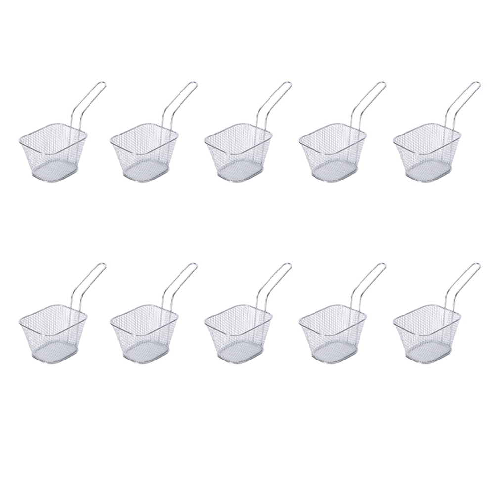FORIDE Chips Mini Fry Baskets Stainless Steel Fryer Basket Strainer Serving Food Presentation Cooking Tool French Fries Basket