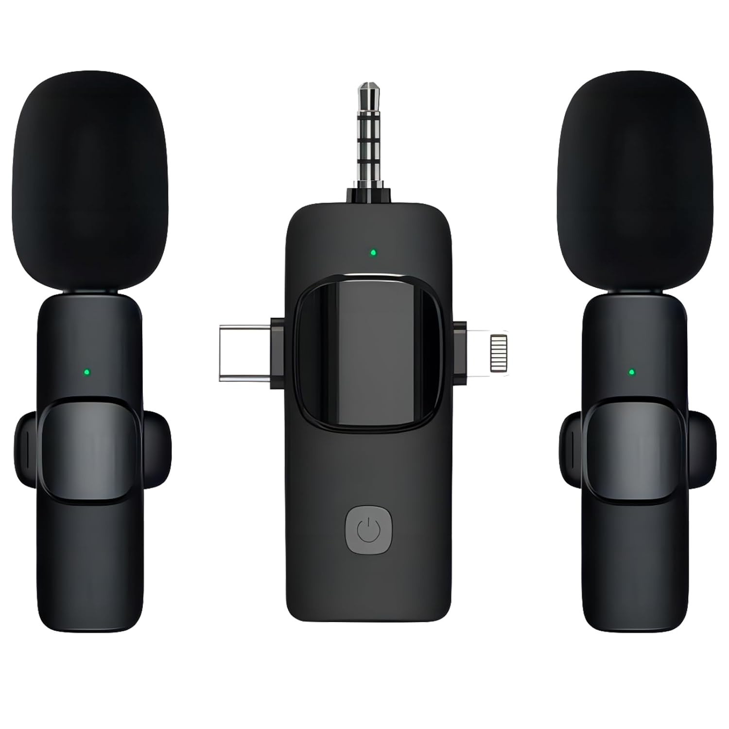 Dual Wireless Lavalier Microphones for i===Phone/Android Phone/Camera/Laptop, Double Mini Lapel Mics Plug-Play Low Delay Built-in Noise Reduction for Video Recording Podcast YouTube TikTok Facebook