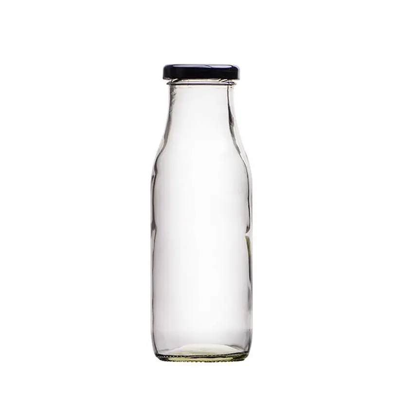 Glass Bottle 300ML for Milk, Water and Juice with Air Tight Cap Kitchen Storage-1PC