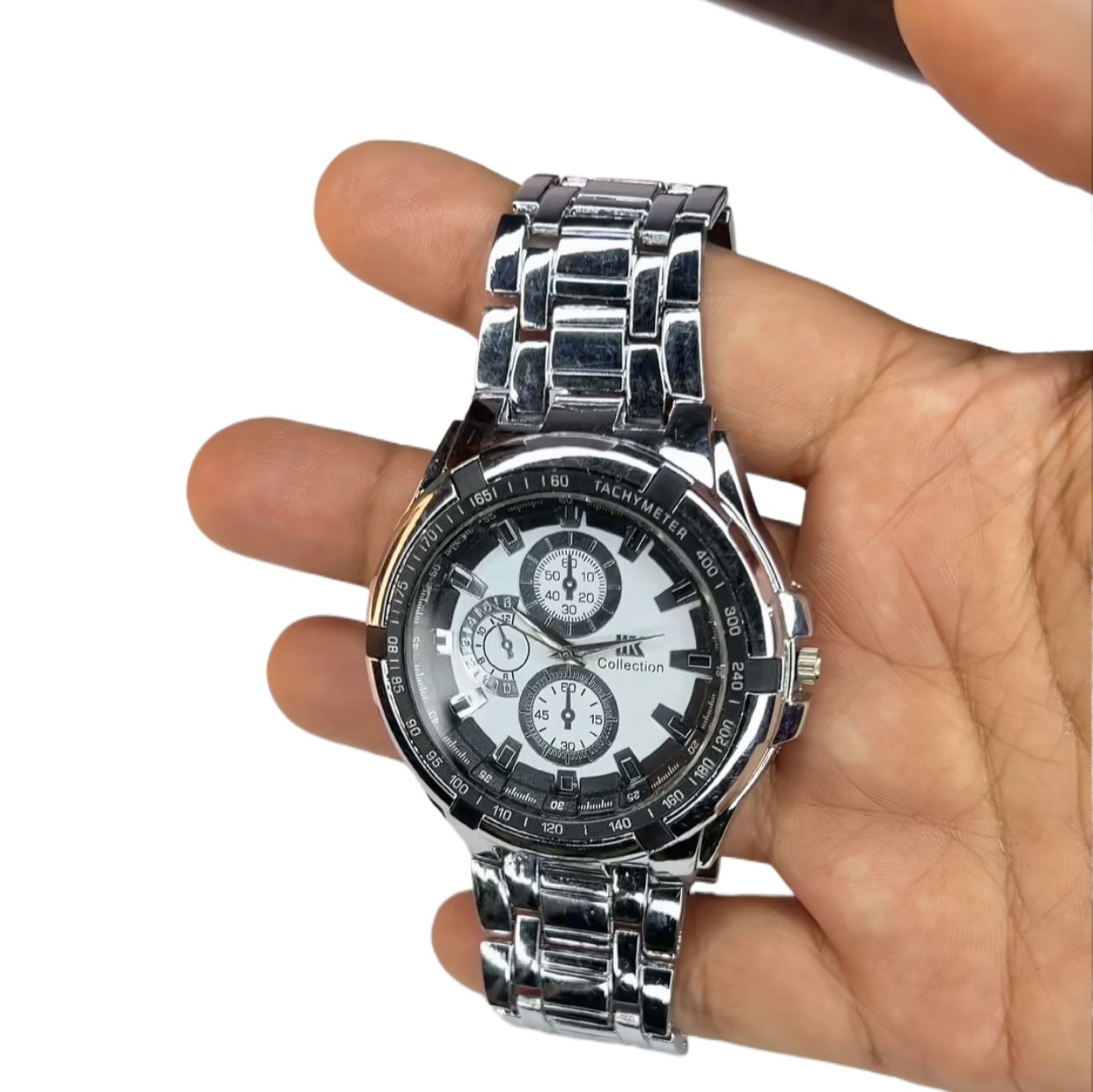 Round White Dial Stainess Steel IK Collection Fashionable Watch For Man