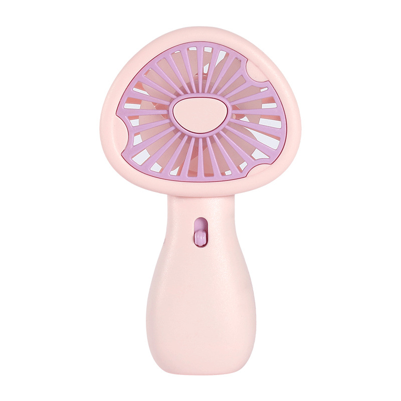 New specials USB Rechargeable Cute Summer Mushroom Handheld Small Fan High Wind Power Mini Portable Colorful Lamp 2-speed Wind Adjustment XUANTING