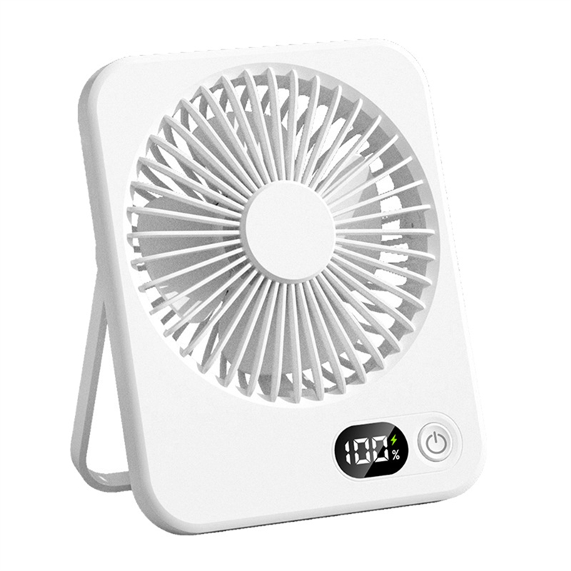 JAERBEE Portable Desktop Fan Rechargeable Long Endurance Ultra-Thin with Powerful Airflow Quiet Foldable Handheld Desktop Fan