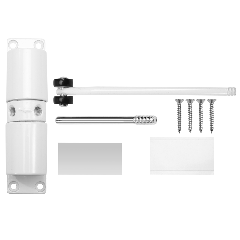 JAERBEE Automatic Door Closer Metal Adjustable Heavy Duty Safety Spring Silenciar Convert Hinged Door Interior Exterior White