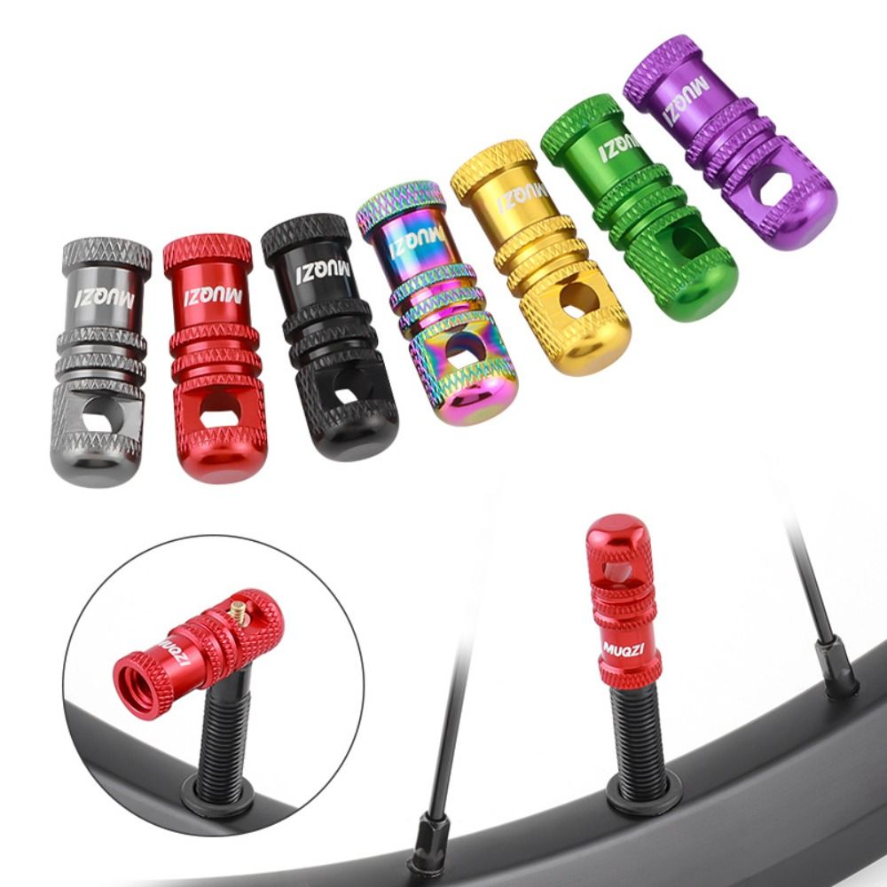 2PCS Bike Accessories 2 in Presta Valve Stem Cap Anti Corrosion Aluminium Tubeless Tire Valve Cap Ultralight Colorful Presta/Schrader Tire Valve Cap Racing Road Bicycle