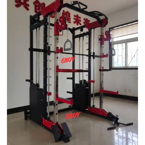 EBUY - All In One Multifunctional Full Body Workout Smith Machine With Functional Trainer Home Gym Workout Station, Adjustable Pulley and Weight Stack