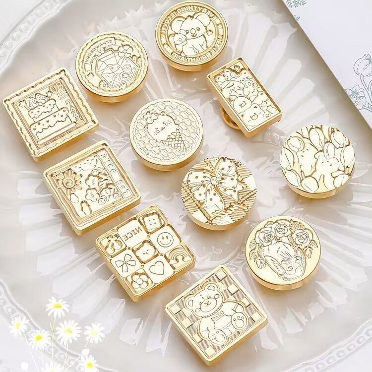 RHS Online 1PCS Sealing Wax Replacement Stamp Head Cute Pet Series Handmade DIY Craft Vintage Letter Card Envelope Wedding Classic Invitation Brass Stamp Scrapbooking