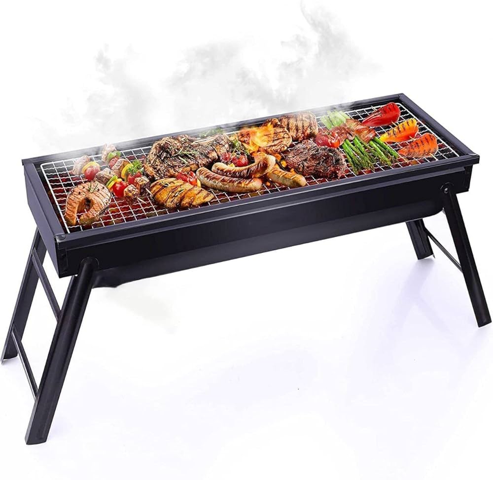 New Large Bbq Barbecue Grill Folding Portable Charcoal Outdoor Camping Picnic Burner Foldable Charcoal