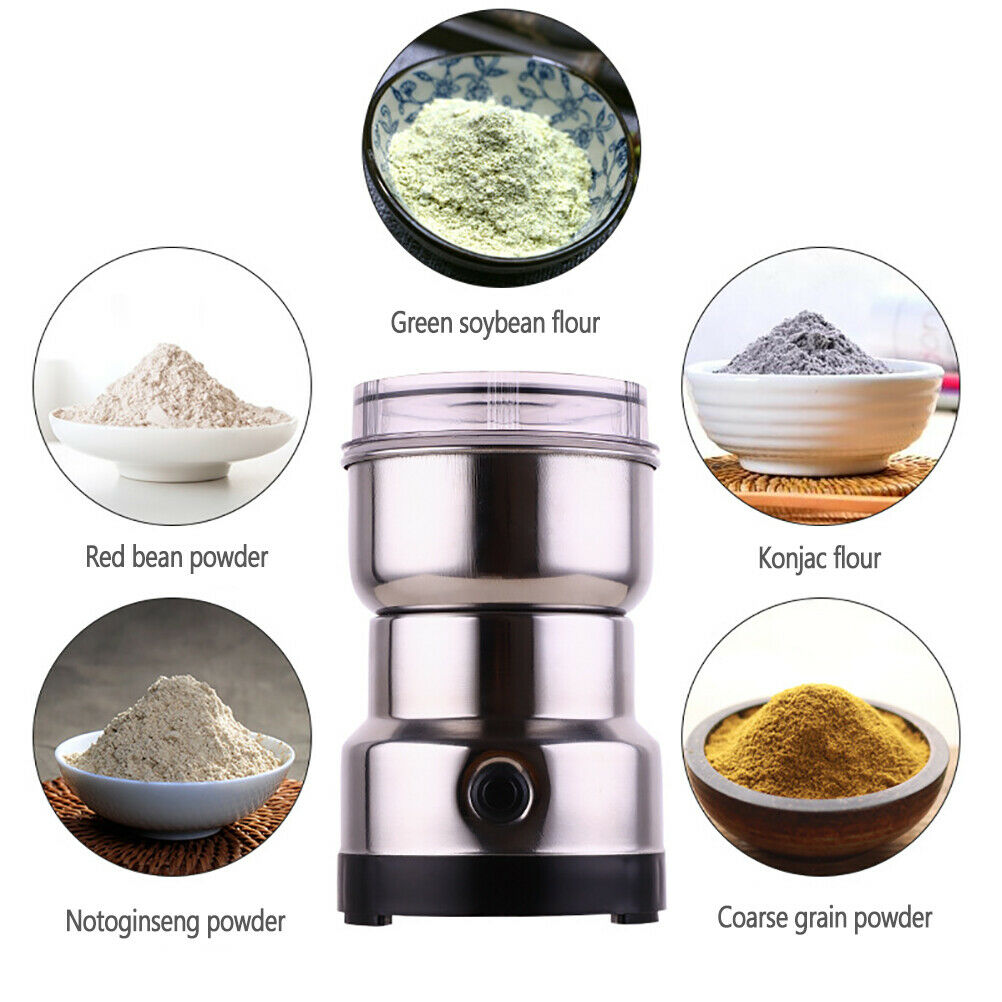 Multifunction Mini Grinder Machine Household Electric Grain Grinder Durable Stainless Steel Blade Coffee Bean Nut Seeds Grinder