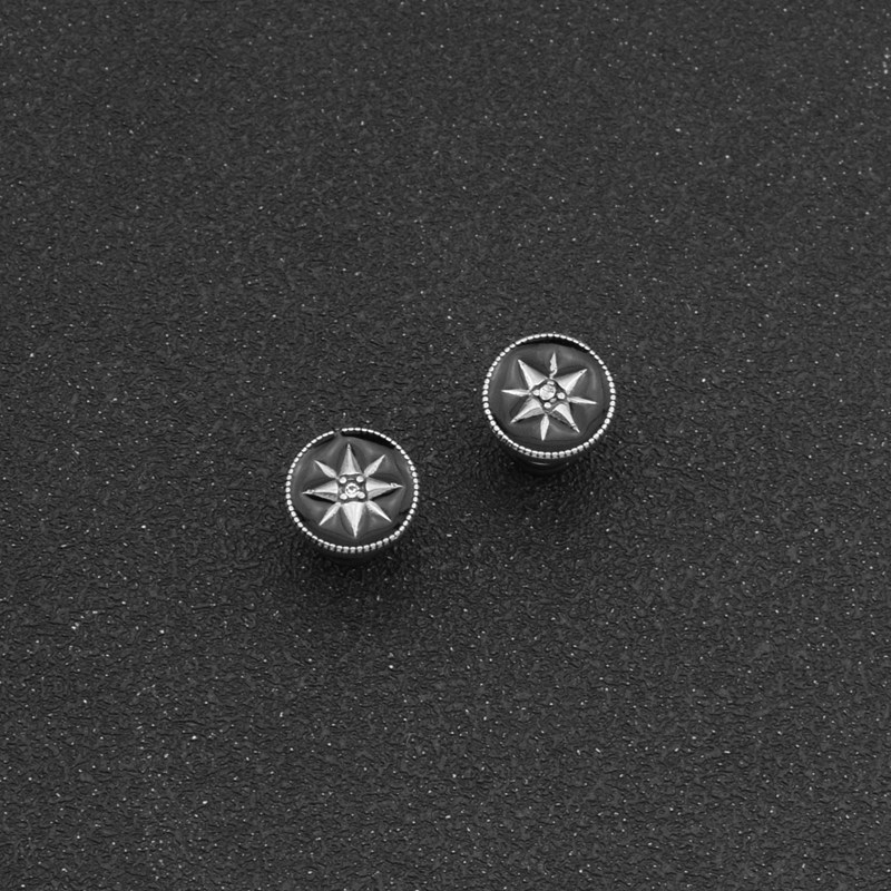 【New Arrivals】Stud Earrings Six-pointed Star Earrings Pendant Women's Cast Stainless Steel Korean-style Fashionable Simple Summer Diamond-studded Men's Stud Earrings
