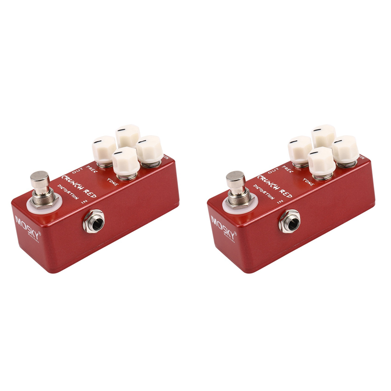 ARELENE 2X Mini Guitar Effect Pedal Mini Crunch Red Distortion Guitar Pedal True Bypass Full Metal Shell