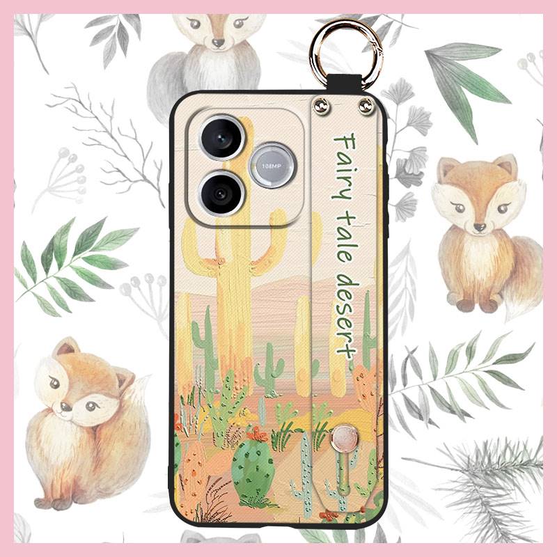 Silicone Flower Phone Case For Honor600 Lite/Honor500Smart Wrist Strap Fashion Design Waterproof Soft case Shockproof