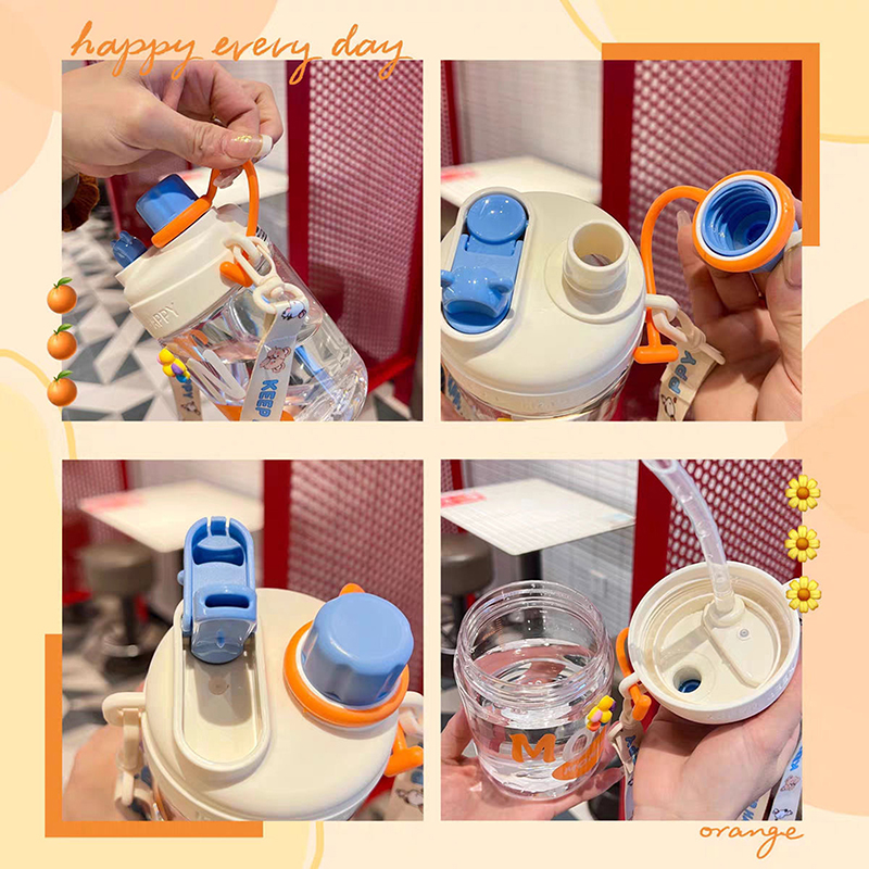 550ml Cute Summer Plastic Cup Student Sports Water Bottle Outdoor Gift Portable Leak Proof Cup CF8