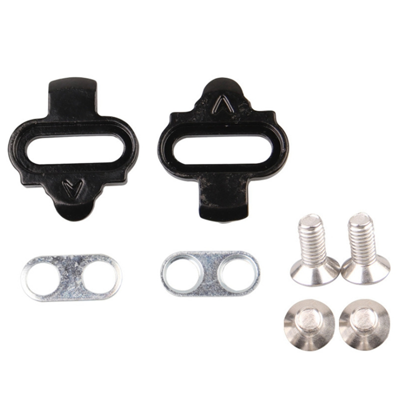Mountain Bicycle Pedals Cleat Biking Bike Cleat Set Clip-in Clips Kit Nuts Cleats Replacement Accessories for SPD Pedals Plate Black