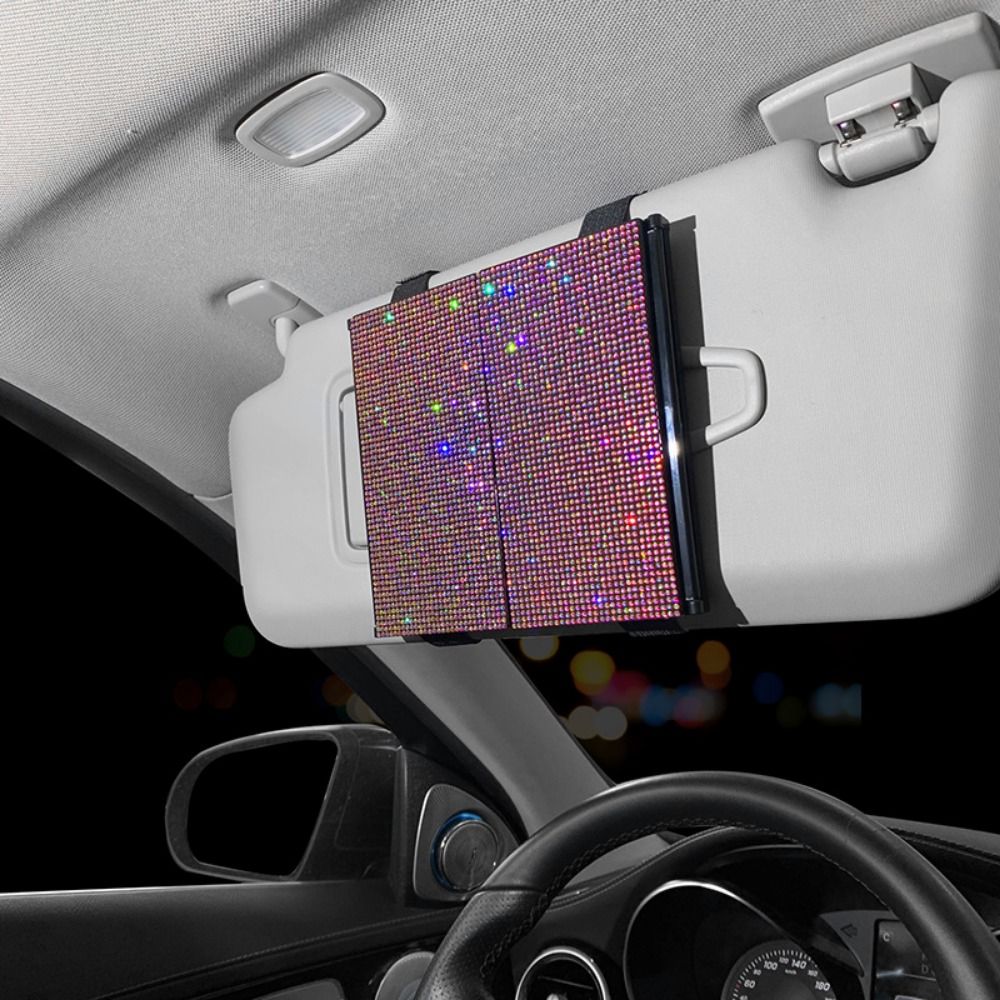 Exquisite HD Car Sun Visor Vanity Mirror Foldable Ultra-thin Sun Visor Cosmetic Mirror Universal Setting Car Makeup Mirror Decorative