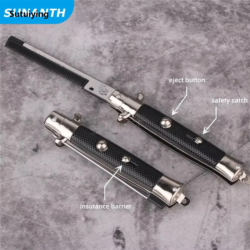 Sutuiying Handmade Folding Spring Comb 1pc Pocket Clip Hair Moustache Beard Styling Tool for Men Women Barbershop Pet Modelling