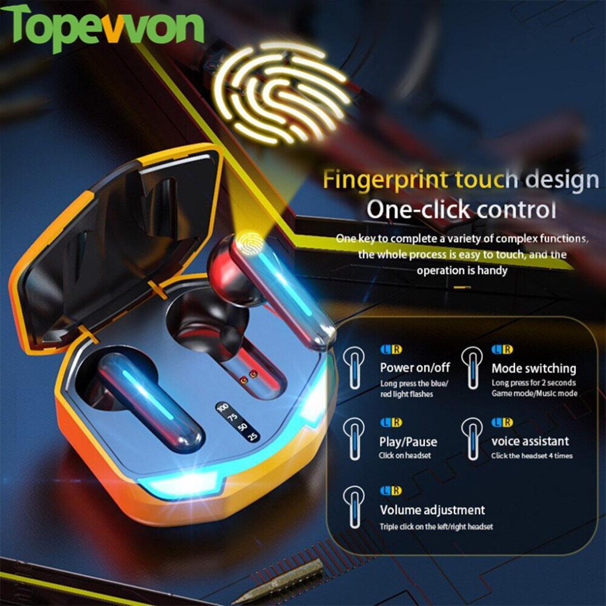 Bizzy S200 New Bluetooth Game Earphone Wireless Earbuds With Microphone Touch Control HD Stereo Sports in-Ear Waterproof earpod