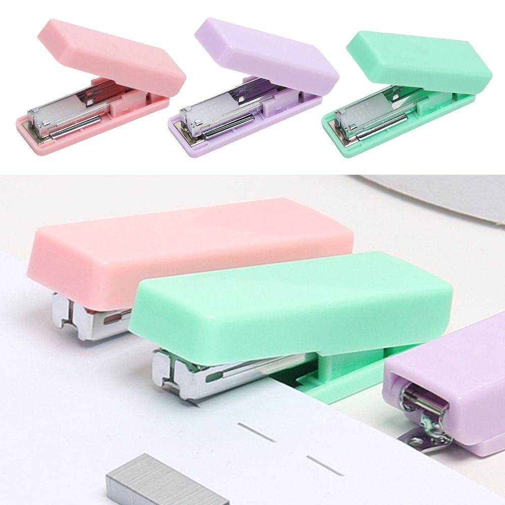 Portable Candy Color Mini Stapler Multifunction Bookbinding Supplies Small Stapler Metal Bookbinding Machine School Office