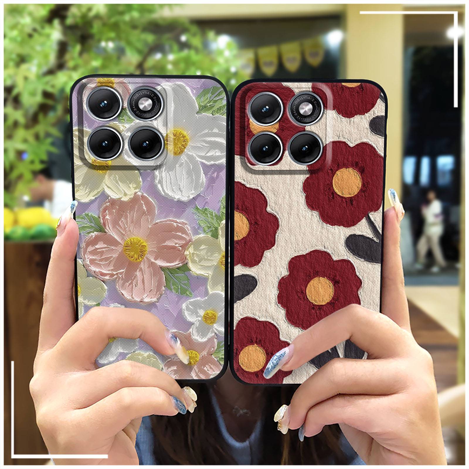 Shockproof Durable Phone Case For MOTO Edge70 Fusion Graffiti Fashion Design Anti-knock flower Soft case Dirt-resistant