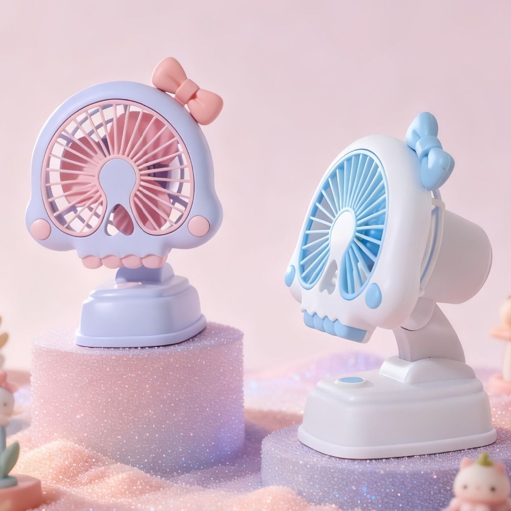 Quiet Operation Creative Design Multi-functional Desktop Fan Mini Size Bowknot Fan Three-Speed Control Portable Desktop Fan Office