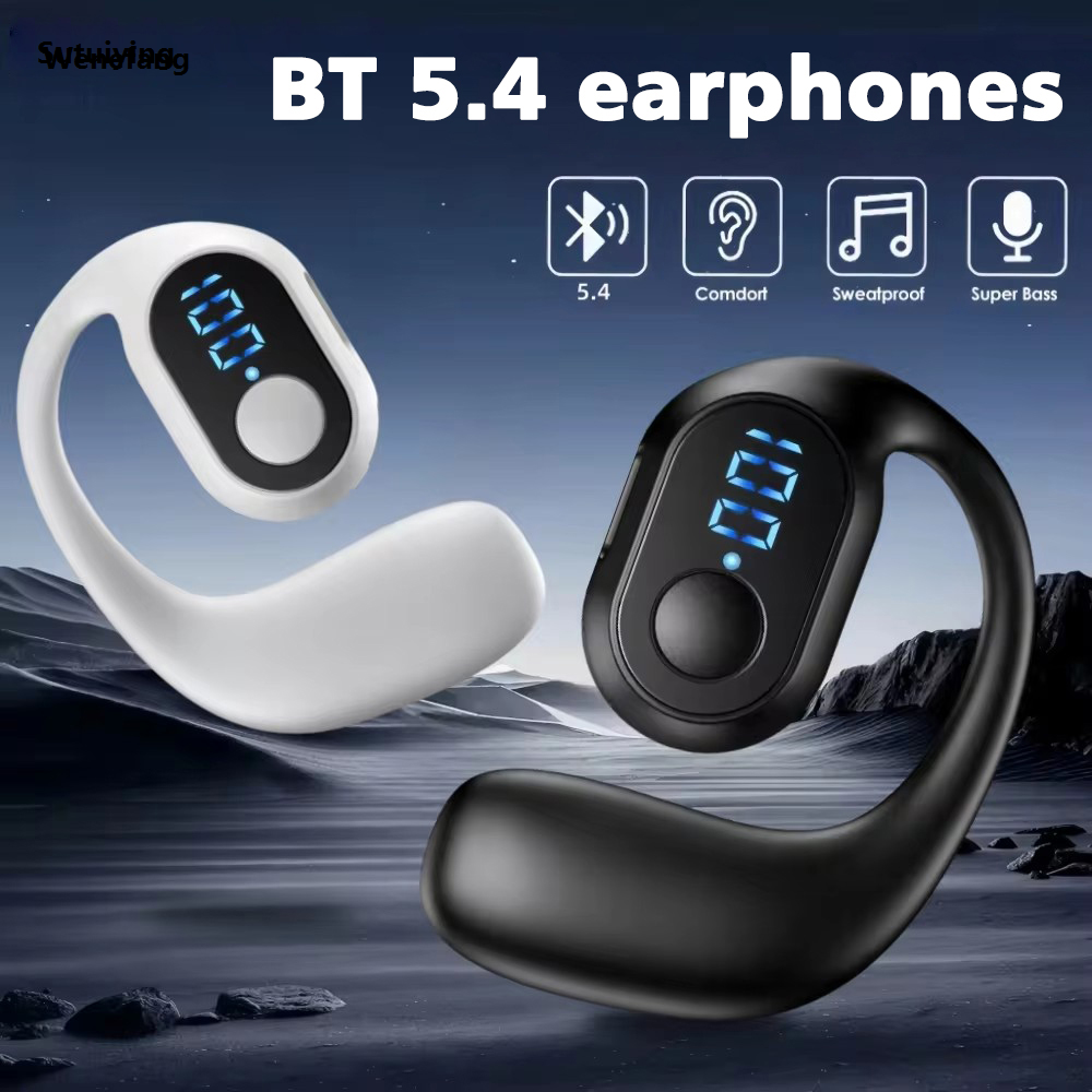 Wenefang Sutuiying 1pc Bluetooth 5.4 Headphones TWS Wireless Ear Hook Earphones 【2025 Version】 Luxury HiFi Noise Reduction Headset Sports Earbud for Huawei Xiaomi